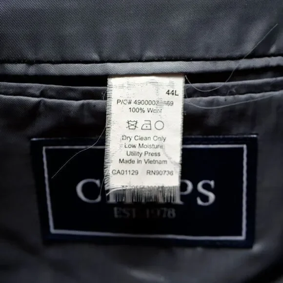 44L‎ Chaps Men's Blazer Jacket Sport Coat Sport Jacket Grey Wool D050297